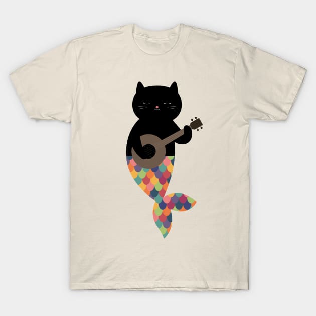 Black Meowmaid T-Shirt by AndyWestface